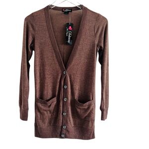Delicious Los Angeles  Brown Long Cardigan Sweater